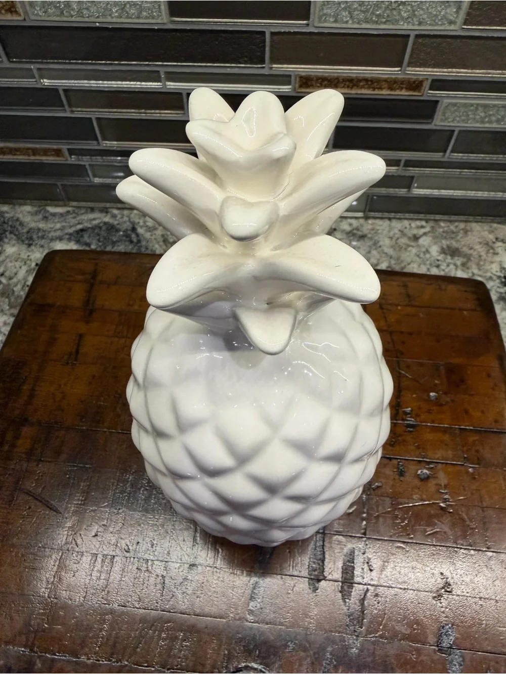 White Ceramic Pineapple